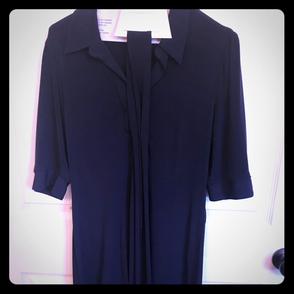 Navy blue dress with belt